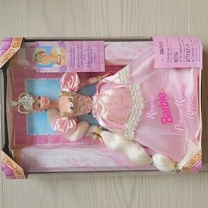New in Box Mattel Rapunzel Barbie Doll Extra Long Hair Pink Dress 1997 #17646